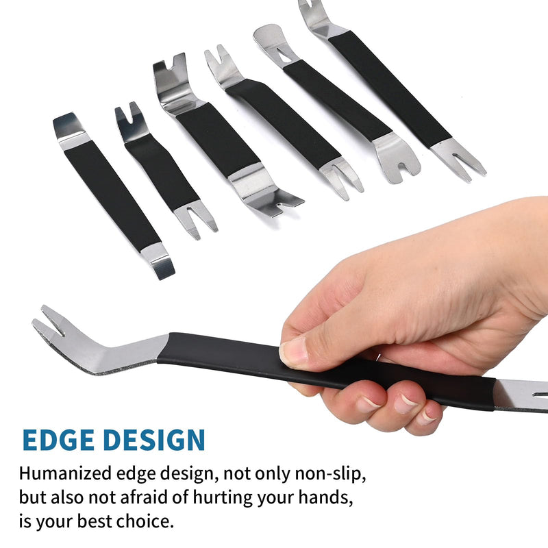 6PCS Patio Paver Removal Tool, Stainless Steel Paver Extractor Tool, Paver Lifting Tool for Garden Lawn Patio Yard Blocks Construction(Black) Black