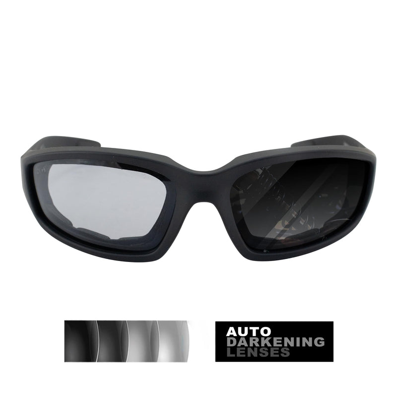 Global Vision Eyewear Men's Kickback 24 Sunglasses with Photochromic Color Changing Lenses Clear + Smoke