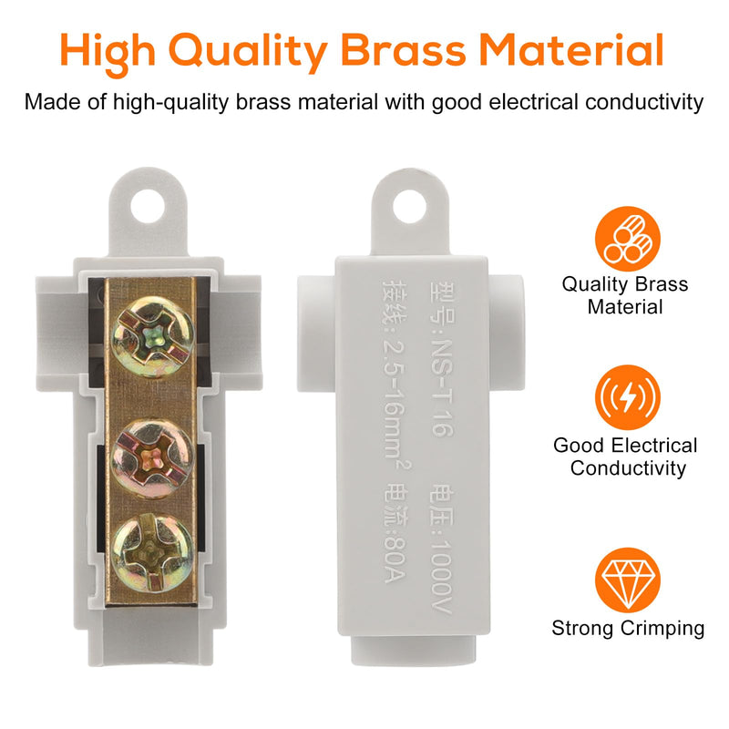 Linkstyle 10PCS 6 AWG Gauge T-Type Wire Connector Nut Kit, 80A Quick Wiring Connection Terminal, Splicing Quick Connector, Soft and Hard Wire Universal 6 AWG 80A