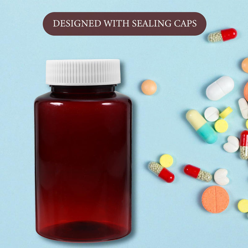 iplusmile 12 Pack Plastic Medicine Bottles with Caps 4.33X2.36X2.36In Empty Pills Medicine Containers Leak-Resistant for Travel and Home Storage 11.00X6.00X6.00CM Dark Red