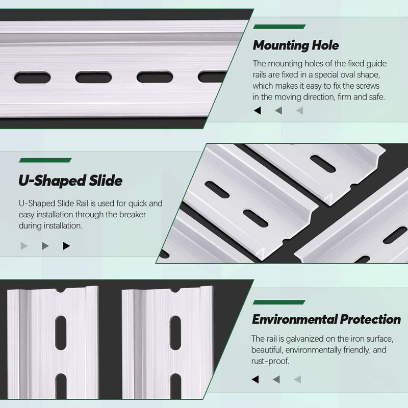Keadic 15Pcs DIN Rail Slotted Aluminum Assortment Kit, 6 Inches Long 35mm Wide 7.5mm High 6 Inches - 15Pcs
