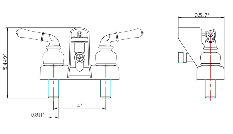 Dura Faucet DF-SA110C-SN RV Tub, Shower Faucet Valve Diverter with Classical Handles (Brushed Satin Nickel) Brushed Satin Nickel