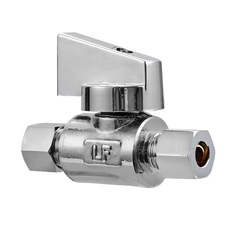 2 Pack Premium Brass 1/4" Compression x 1/4" Compression Angle Valve Quarter Turn Water Straight Angle Valve
