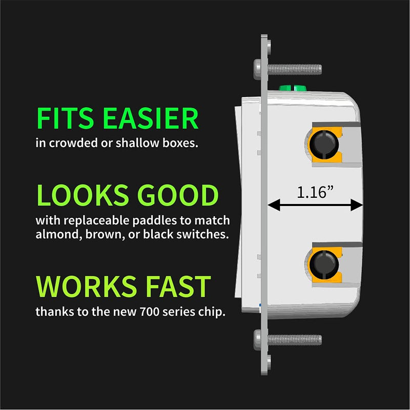 Zooz 800 Series Z-Wave Long Range S2 On Off Switch ZEN76 800LR, White | Simple Direct 3-Way and 4-Way Solution (Works with Regular Switches, No Aux Switch Needed) | Z-Wave Hub Required 800LR S2 On Off Switch ZEN76
