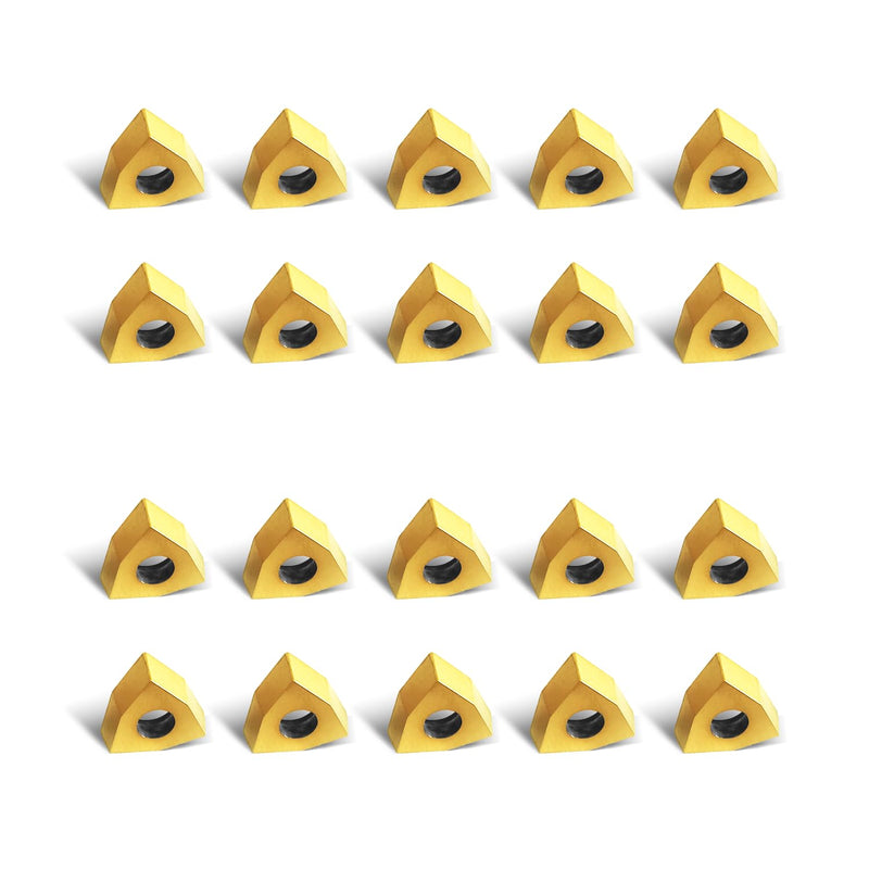 20 PCS Carbide Turning Inserts, WCMT06T304 (WCMT32.51) CNC Lathe Replacement Carbide Inserts for Indexable Lathe Turning Tool Holder