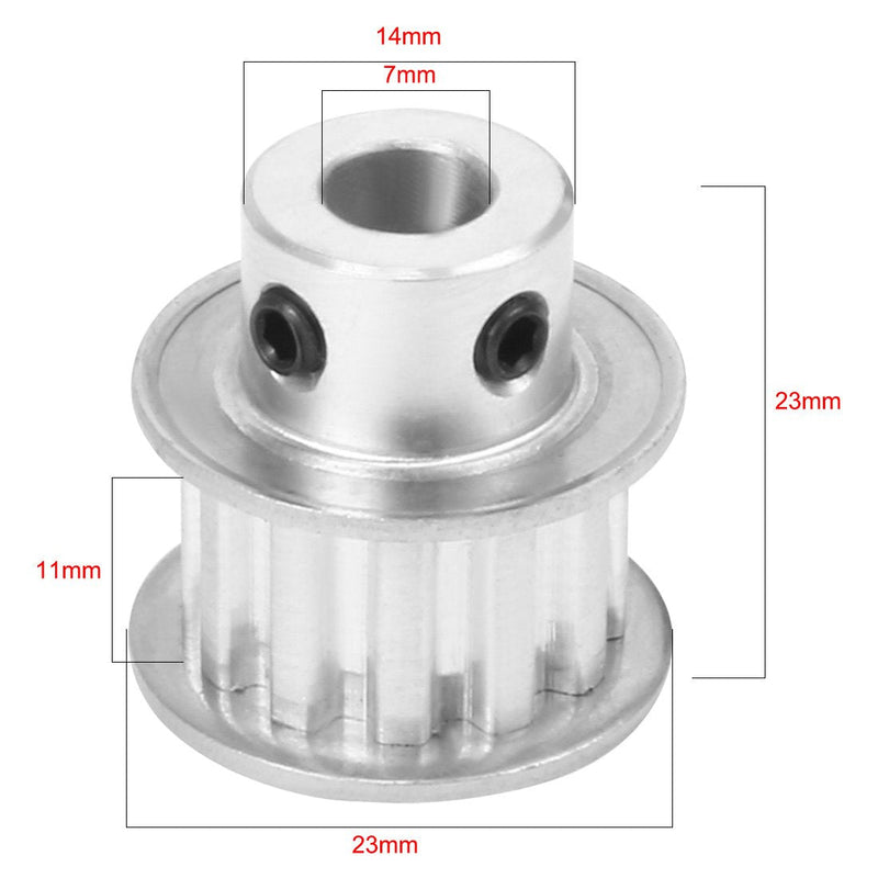uxcell Aluminum 12 Teeth 7mm Bore 5.08mm Timing Belt Pulley for 10mm Belt