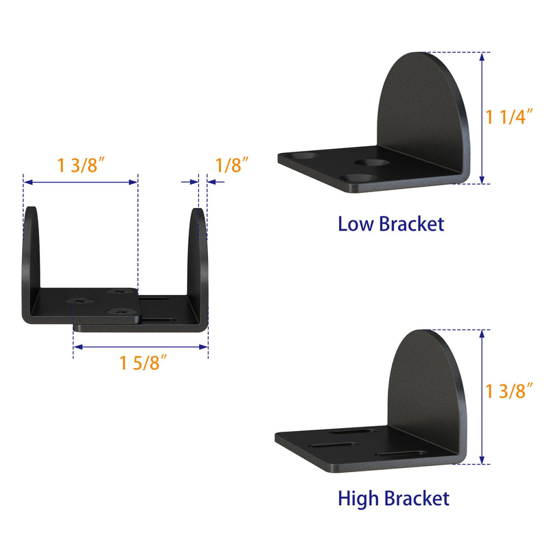 JUBEST 2 Pack Matte Black Floor Guide Floor Mount Sliding Barn Door Hardware Up to 1-13/16"W 1-3/8"H BG03-Matte black
