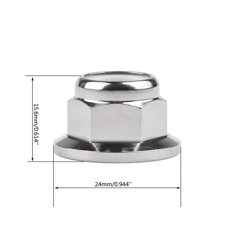 Titanium M6 M8 M10 M12 M14 Nuts Flange Nylon Lock Nut Pack of 6 (M10 Pitch 1.5mm) M10 Pitch 1.5mm