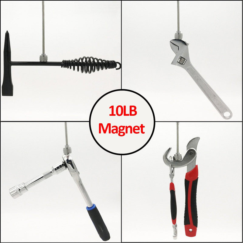 Telescopic Magnetic Pickup Tool,10LB Magnet Stick, 30" Extendable Magnet with Pocket Clip 10LB
