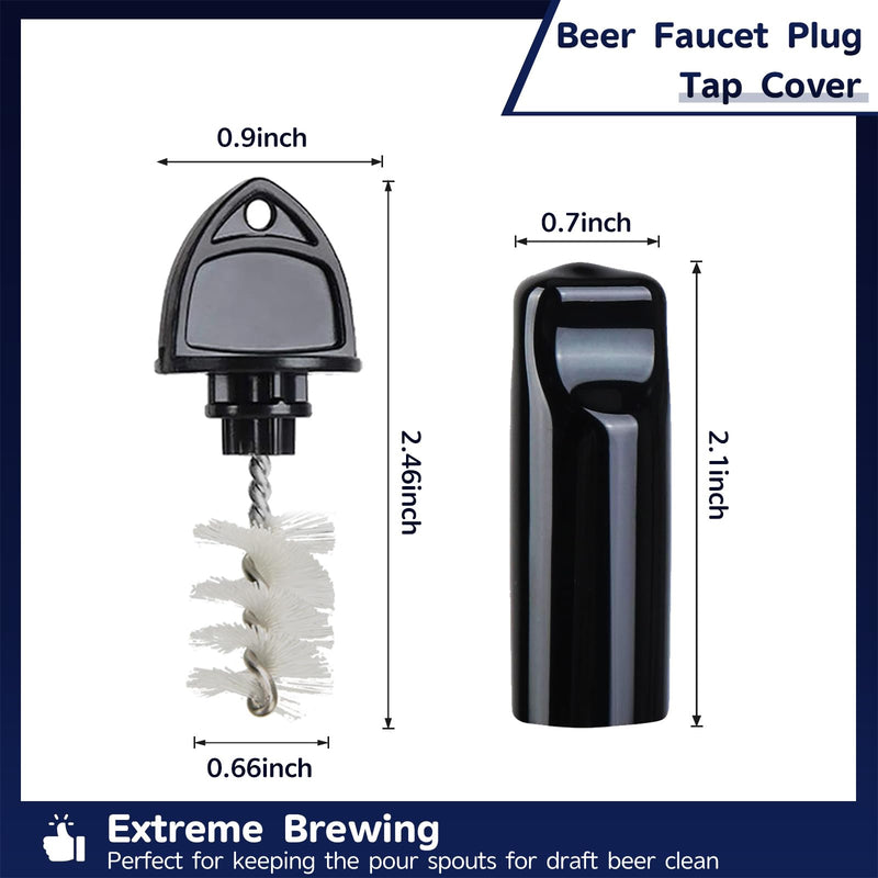 10pcs Beer Tap Plug Brush +10pcs Tap Covers, 20 Pack Beer Faucet Brush and Rubber Tap Soothers for Draft Beer Faucet Cap Keg Cleaning Kit