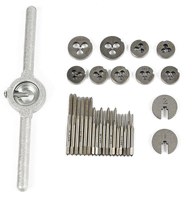 Generic 31PCS Mini Metric Tap and Die Set, HSS, M1.0-M2.5, with Wrench, Tap Sleeve, Storage Box