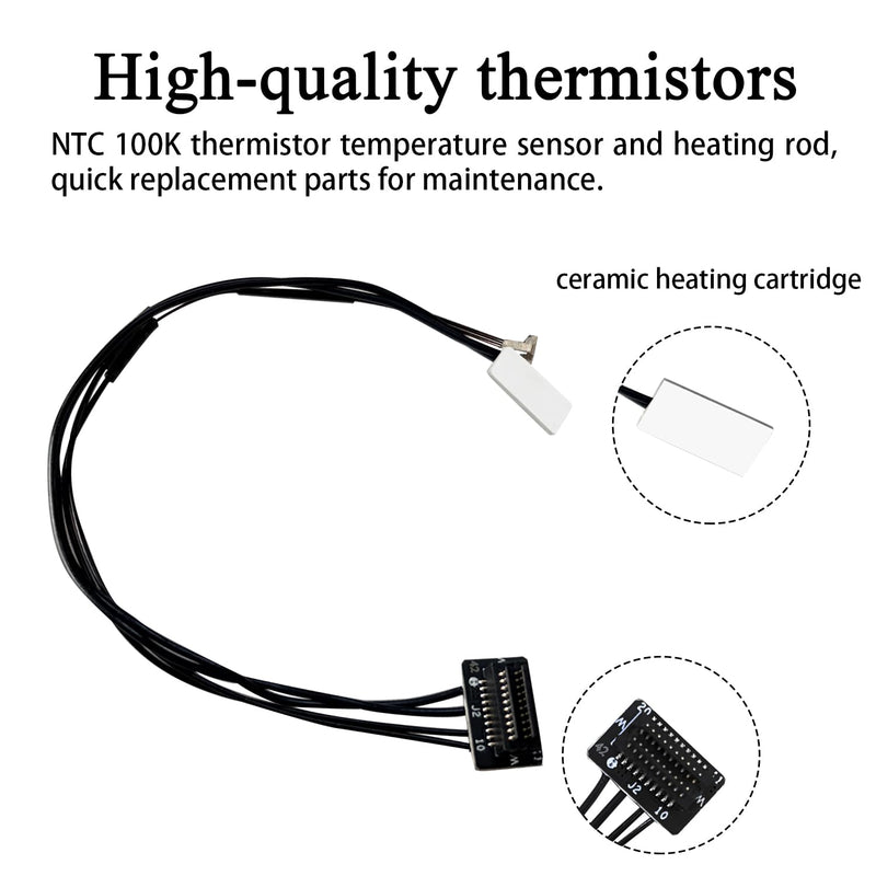 P2S Hotend Heating Assembly Kit All Metal Base Clip for Bambu Lab 3D Printer | Hot End Heat Assembly with Thermistor & Heater Cartridge, Ceramic Zirconia Insulated Base, 2200°C Heat-Resistant, Quick-Swap