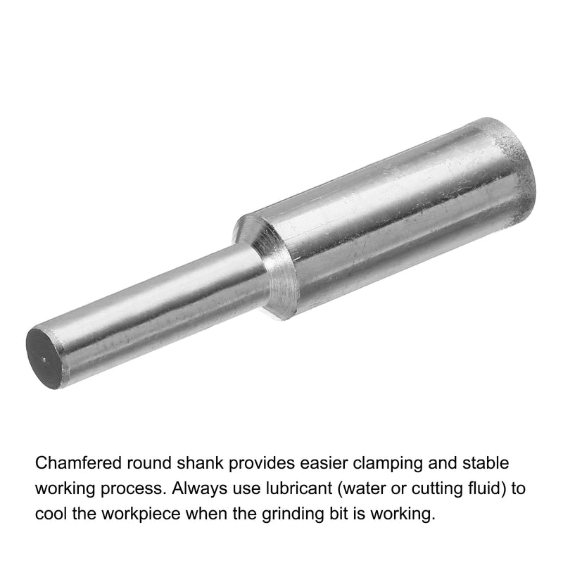 uxcell Diamond Grinding Mounted Point, 10mm 600 Fine Grits Spherical Concave Head Bead Coarse Grinding Bit for Jade Amber Stone Beeswax Glass