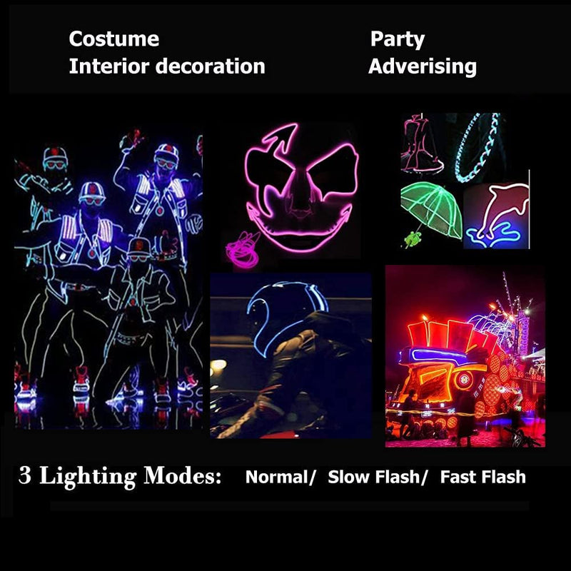 El Wire,5m Blue neon Wire Flash Electroluminescence, Cutting El Wire,Used for DIY Design, Various Holiday Party Decoration. (Blue, 5m)