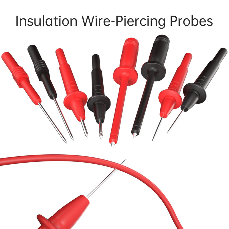 Goupchn 25PCS Silicone Multimeter Test Leads Kit with Replaceable Wire Piercing Probes Set, Alligator Clips, Test Hook Clips, Testing Tweezer for Digital Electrical Multimeter Testing