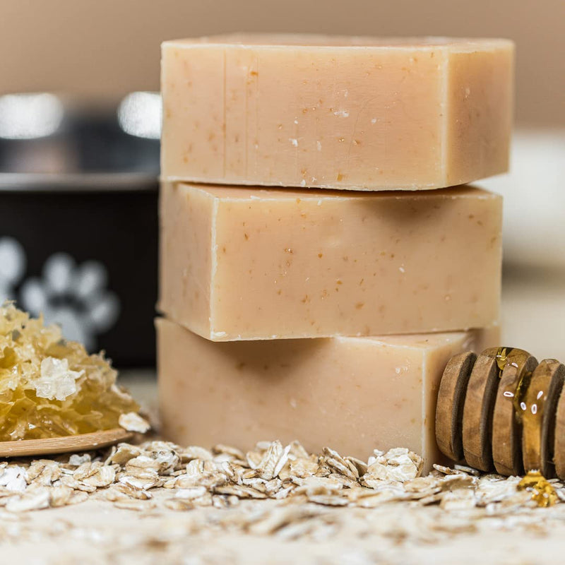 Certified Organic Dog Shampoo and Conditioner – Dog Shampoo Itchy Skin Relief and Puppy Essentials - Natural Handmade Honey & Oats, 3.8 oz Bar Soap - Chagrin Valley Soap & Salve - PawsPlanet Australia