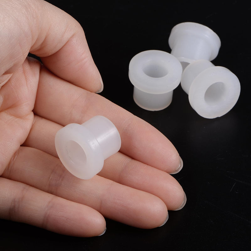 uxcell 4pcs Flanged Sleeve Bearings Plastic Bushings 10.1mm Bore x 15.1mm OD x 15.5mm Length Nylon Bushings, White 4