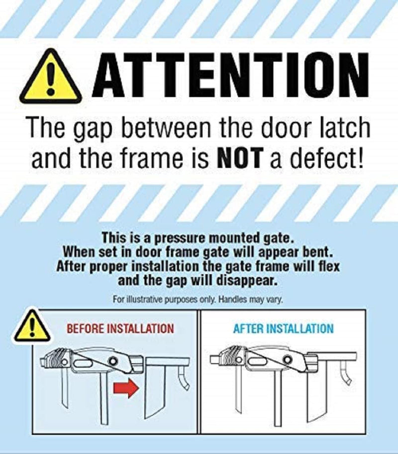 Regalo Safety 29-38.5" Baby Gate for Doorways & Bottom of Stairs, Pressure Mounted Baby Gate with Door for Babies, Toddlers & Pets, Tested & Safe for 30 Years, American Designed, American Owned, White 29-38.5"W x 30"H