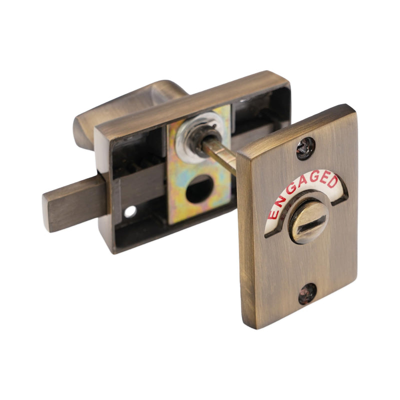 Infinity Decor Antique Vacant and Engaged Sign Indicator Bolt, Zinc Bathroom Privacy Toilet Door Latch Lock