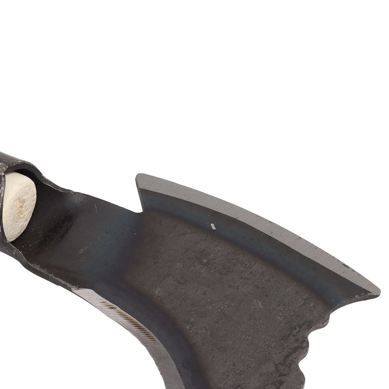 Grass Sickle, Manganese Steel Portable Held Sickle Tool Grass Lawn Gardening Farming Weed Remover Scythe Blade Cutter Grafting Knife for Outdoor Gardening, Clearing Vines Single Cutter Head, Wooden Stick