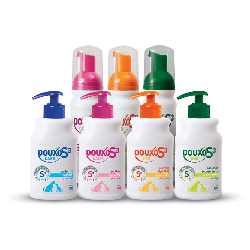 DOUXO S3 Calm Itch Relief Dog and Cat Shampoo - Hypoallergenic Fragrance - for Itchy or Irritated Skin - Veterinary Recommended and Clinically Proven - Safe Skincare Selection - 200ml - PawsPlanet Australia
