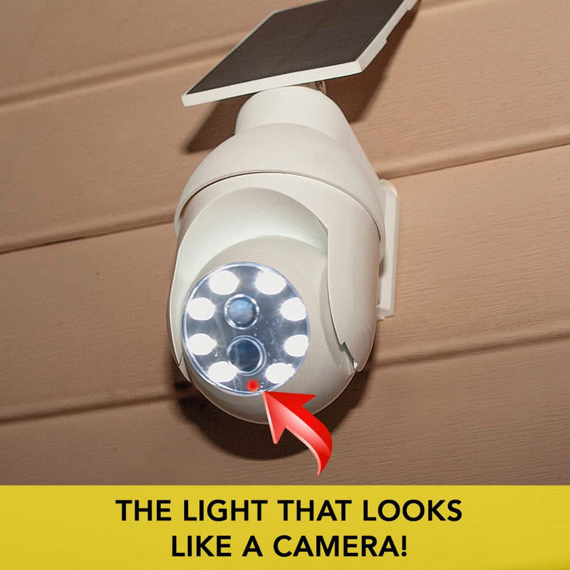 Ontel Handy Brite Security 360 LED Light, 360-Degree Fake Security Camera with 8 Super-Bright LED Lights, Weather-Resistant Motion Sensor Light for Home Security, Solar-Powered Outdoor Light