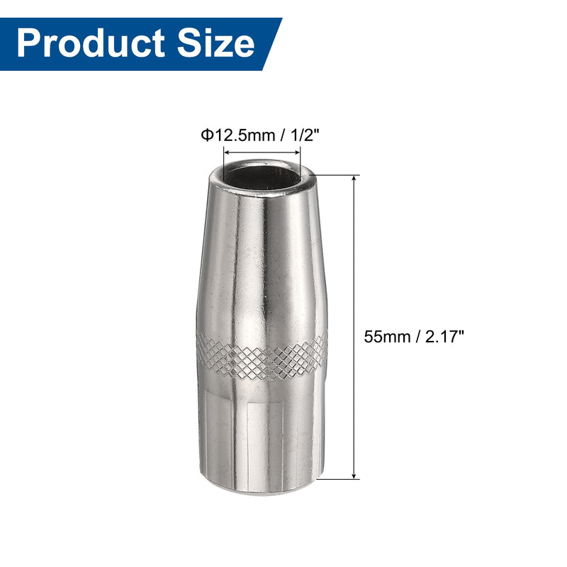 HARFINGTON 5pcs Mig Welding Gun Nozzle 1/2" Orifice KP2742-1-50F Gas Welding Gun Nozzle Copper Nickel Plating Welding Gun Accessory for 250L PRO Curve 200 MIG Gun 200A/300A/400A Parts 5