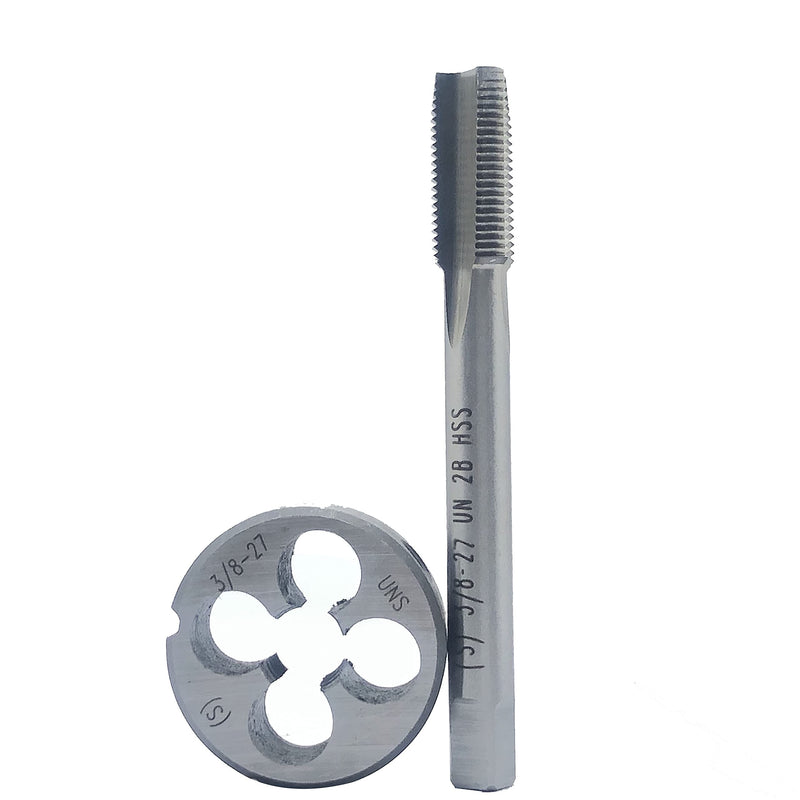 3/8"-27 UNS Tap and Die Set, Machine Thread Tap and Round Thread Die Right Hand(3/8"-27) 3/8-27