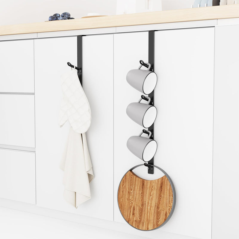 niffgaff Door Hooks Towel Hanger: Black Heavy Duty Over Door Coat Hanger for Bathroom 2 PCS