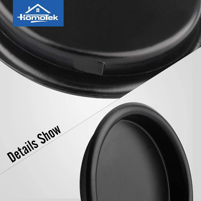 HOMOTEK 4 Pack Closet Door Finger Pull 2-1/8”, Easy Snap in Installation, Black, Fits a 5/16”Depth x 2-1/8" Diameter Opening Hole