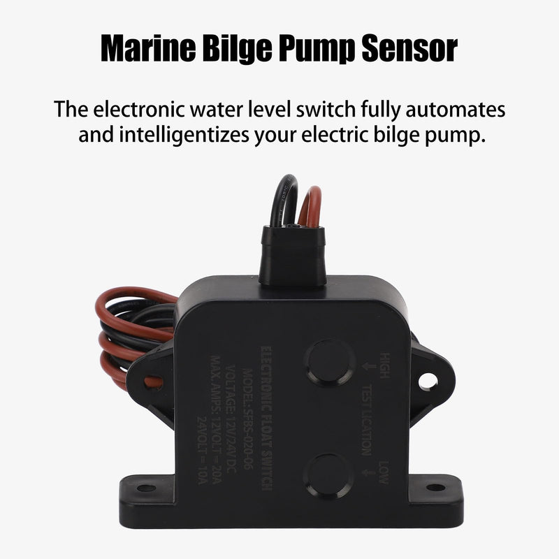 CHICIRIS Marine Bilge Pump Sensor, Auto Alarm Accurate Water Level Switch ABS Material DC 12V 24V 60°C Max Temperature for Boats Ships Yachts