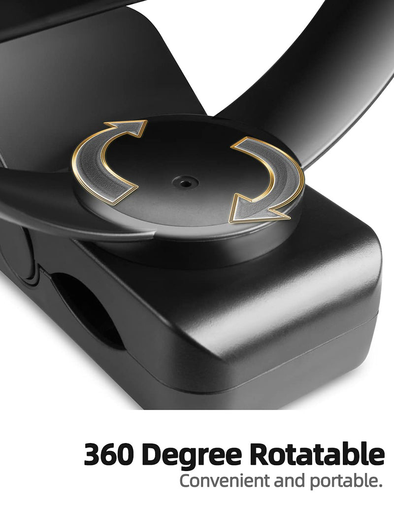Viniper 6 inch Rechargeable Clip on Fan, 5000mah Battery Desk Fan : 360° Rotation & 3 Speeds Strong Wind Portable Fan, 8-30 Working Hours, Quiet and Powerful (Black) Black 5000mah Clip fan