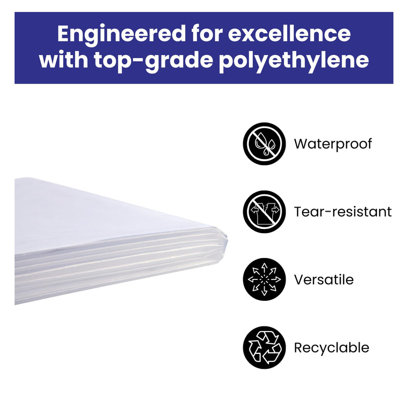 VicMore Clear Plastic Drop Cloth - Water & Dustproof, Odorless Plastic Sheet for Painting, Renovations, DIY Projects - Durable Paint Tarp with 1mil Thickness - Floor Covering & Dust Cover - 9 x 12’ 9FT x 12FT