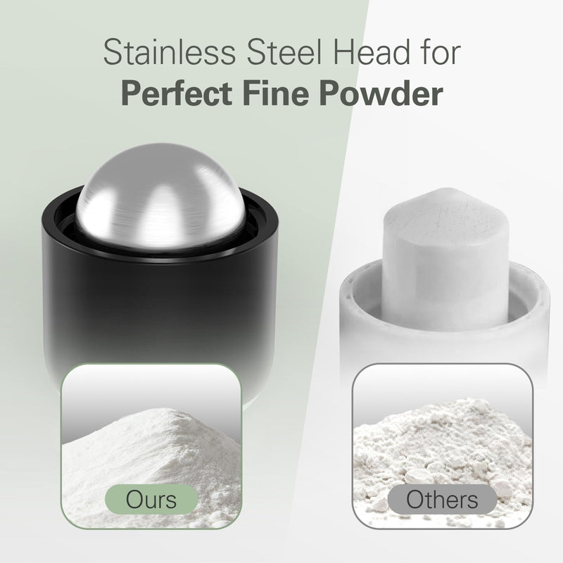 DEPAD Pill Crusher Stainless Steel, Pill Crusher Fine Powder, Pill Crushers for Elderly and Pets, Pill Grinder Fine Powder with Brush, Twist-to-Grind Black