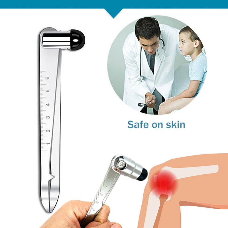 Percussion Reflex Hammer with Graduated Scale, Stainless Steel Diagnostic Tool for Neurological Examination Tendon, Muscle Tendon Knee Ankle Cutaneous Reflex Test, 5.5"L
