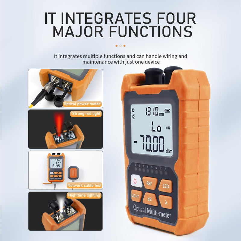 Portable Fiber Optic Power Meter & Tester with FC/SC/ST Interface,Built-in 2mw Visual Fault Locator (VFL) OPM-VFL-1 lt-02