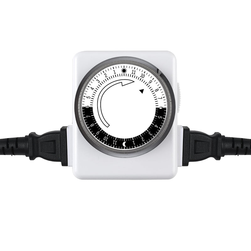 HBN Indoor Timers for Lamps,24 Hour Mechanical Indoor Timer for Electrical Outlets,Dual Outlets,15 Minute Intervals,Light Timer for Indoor Lighting,Heavy Duty Daily Cycle,2 Prong,1-Pack 2-Prong,1 Pack