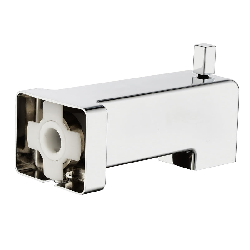 Kedra Bathtub Spout with Diverter, 5.9 Inch Slip-On Diverter Tub Spout, Replacement Bath Tub Faucet for 1/2" Copper Water Tube, Polished Chrome