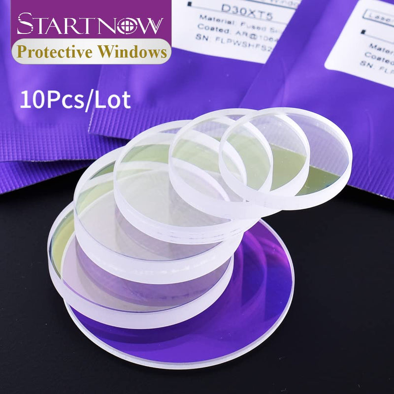 Startnow 10Pcs/Lot Fiber Laser Protective Lens D28xT4 24.9x1.5 30x5 37x7 50x2 1064nm Optical Fiber Lens for Raytools Precitec Cutting Head (37x7 10KW (10PCS)) 37x7 10KW (10PCS)