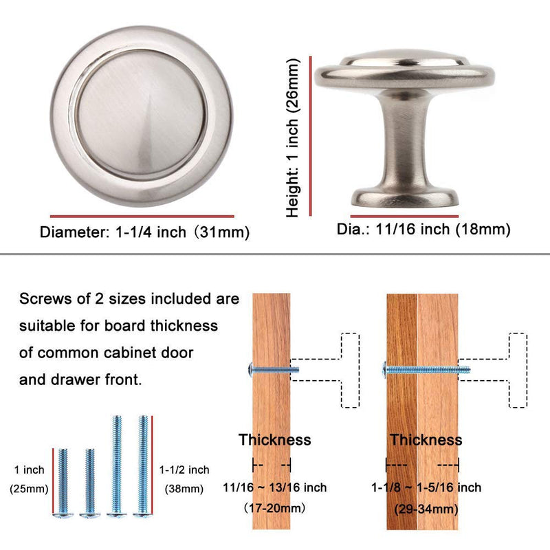 KOOFIZO Stepped Round Cabinet Knob - Oil Rubbed Bronze Pull Handle (Dia.31mm / 1.2 Inch), 10-Pack for Kitchen Cupboard Door, Bedroom Dresser Drawer, Bathroom Wardrobe Hardware Knob 1 - 10Pcs