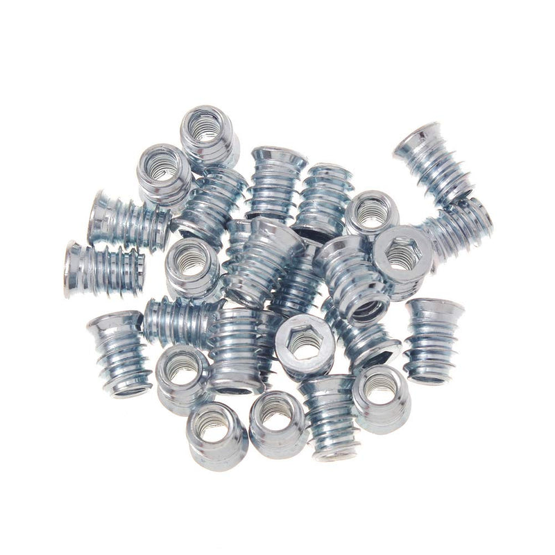 1/4-20 Hex Drive Threaded Inserts for Wood - 40 Pieces 1/4-20 x 15mm