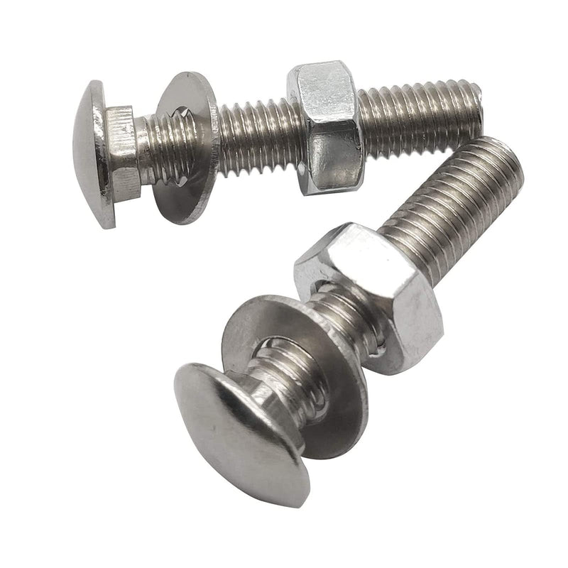 20 Sets Long Square-Neck Carriage Bolts Set,Carriage Bolts Set w/Nuts & Flat Washers,Zinc-Plated,Carbon Steel Grade 4.8,Plain Finish,Fully Threaded(M8-1.25X40mm) M8-1.25X40mm（20 Sets）