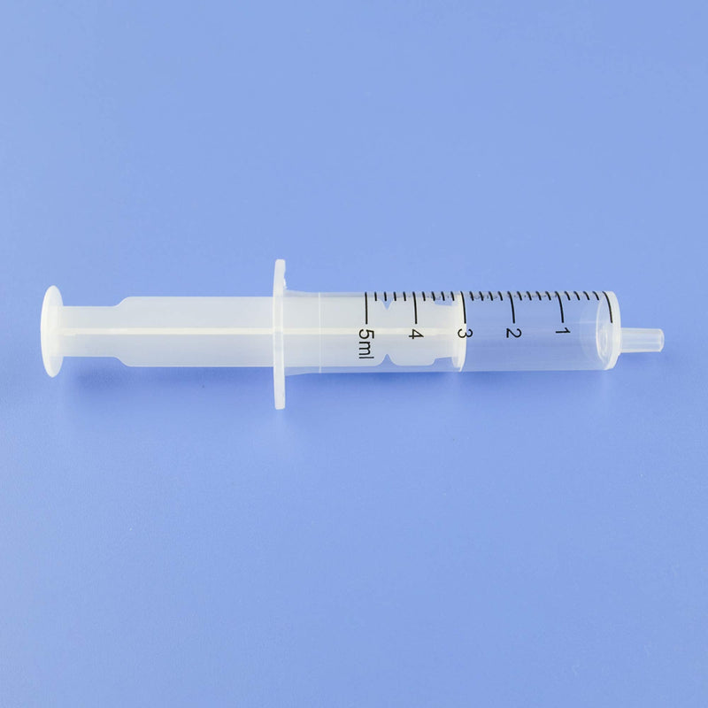 SHAOTONG 5 ml Syringes, Luer Slip Syringe without Needle No Rubber Plunger, Reduce Mess, for Refilling, Measuring Liquids, Essential Oils, E-Liquids, Pet Feeding or Glue Applicator 5ML/CC 20