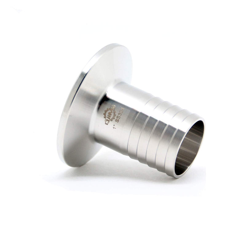 QiiMii SS304 1.5" Tri Clamp to 1" Hose Barbed Adapter Sanitary Hose Pipe Fitting (1 Inch Barb Hose) 1 Inch Barb Hose
