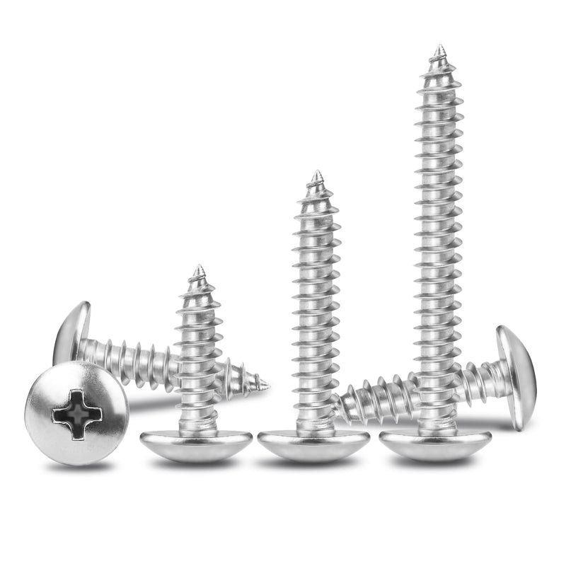 #10 x 2 Wood Screws Truss Head Phillips Drive 304 Stainless Steel Self Tapping Screws 100pcs HS/ZGLS-03 #10 x 2"