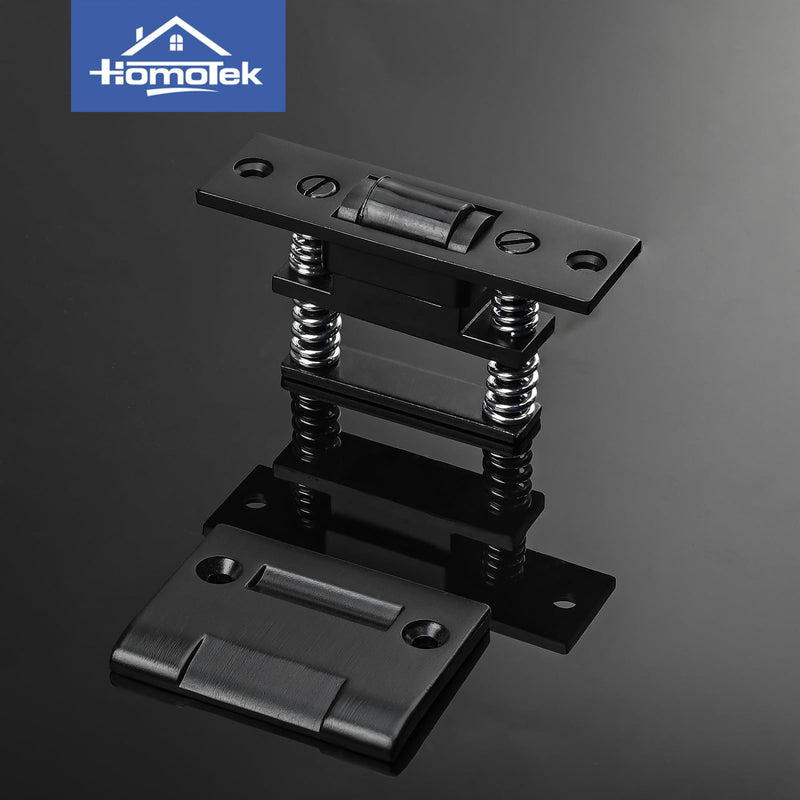 HOMOTEK 1 Pack Commercial Heavy Duty Door Roller Catch, Drive in Ball Catch with Strike Plate Solid Zinc Adjustable Silent Door Latch, Spring Tension Roller, Black