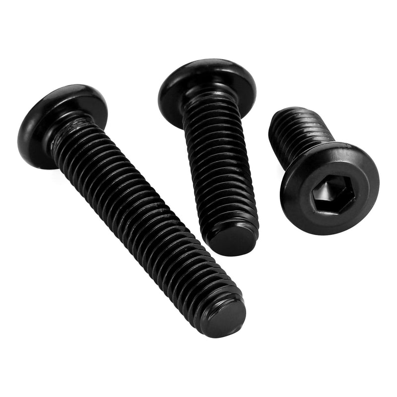 M6 x 12mm Socket Cap Allen Bolts, Flat Round Head Socket Cap Screws, Furniture Screws, Carbon Steel, Full Thread, Black Oxide Finish, 25 PCS M6 x 12mm