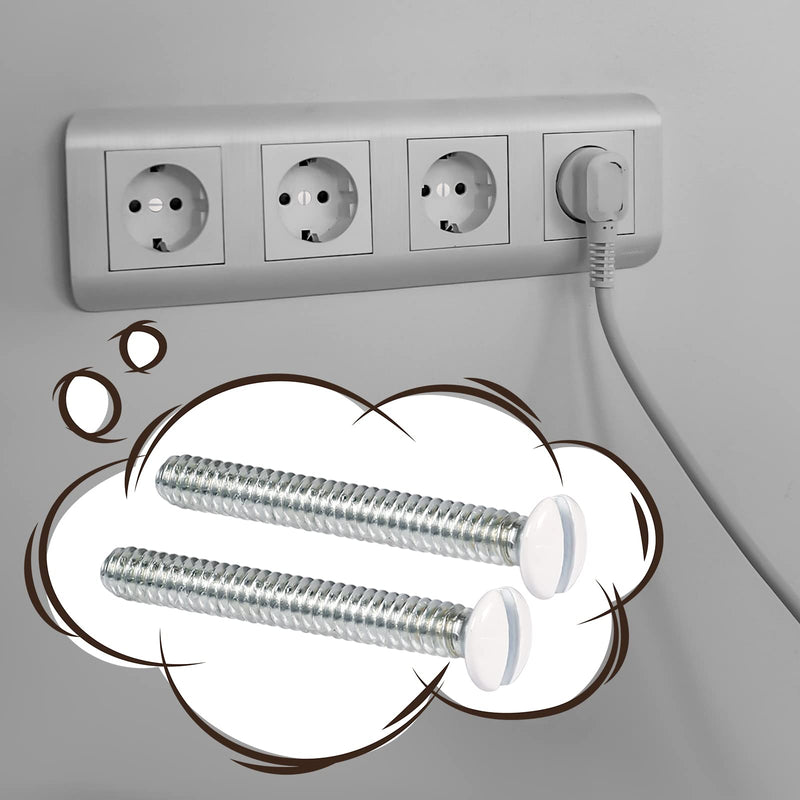 AIEX Long 6-32 Thread White Wall Plate Screws Outlet Cover Screws Switch Cover Screws Replacement (35Pcs, 1.2Inch, White) 35Pcs, 1.2Inch, White