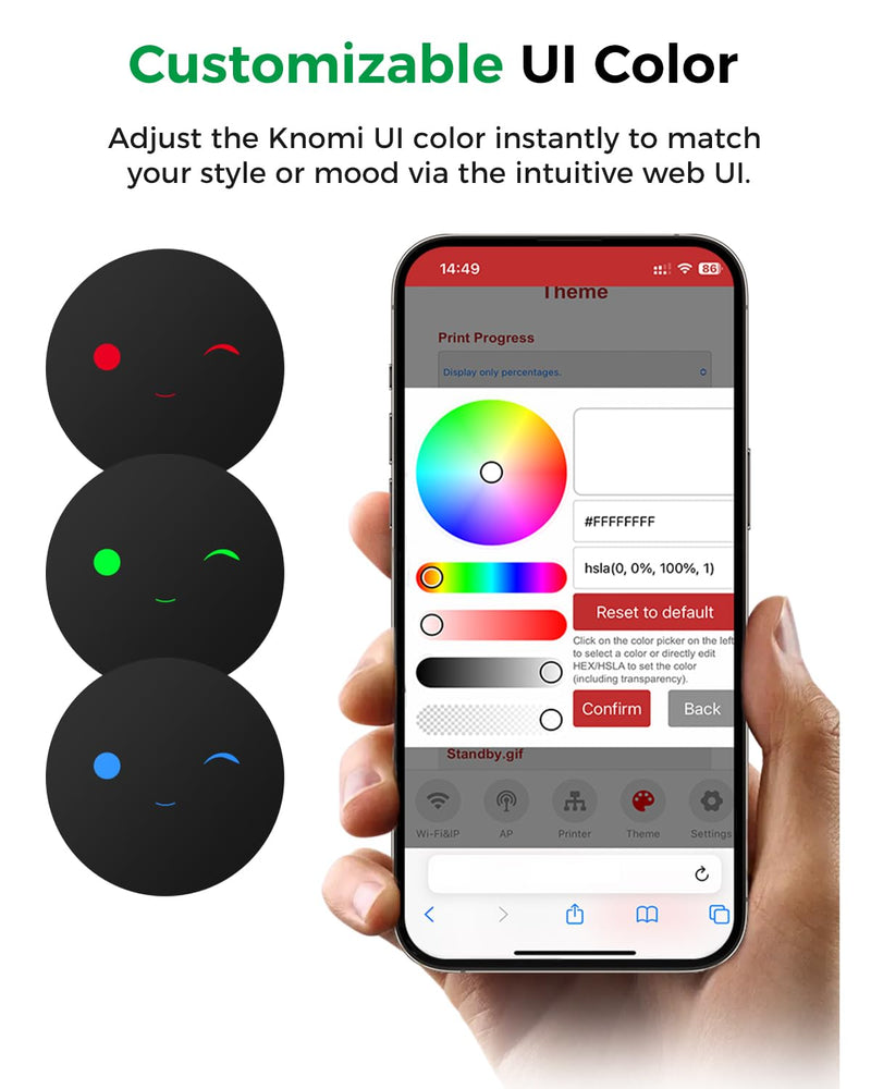 Creality Official Creator Knomi Hi, Expressions Visualized Smart Print Head Display Screen, Custom Colors & GIFS, Real-time Display of Printing Status, 3D Printer Upgrade Accessories for Creality Hi
