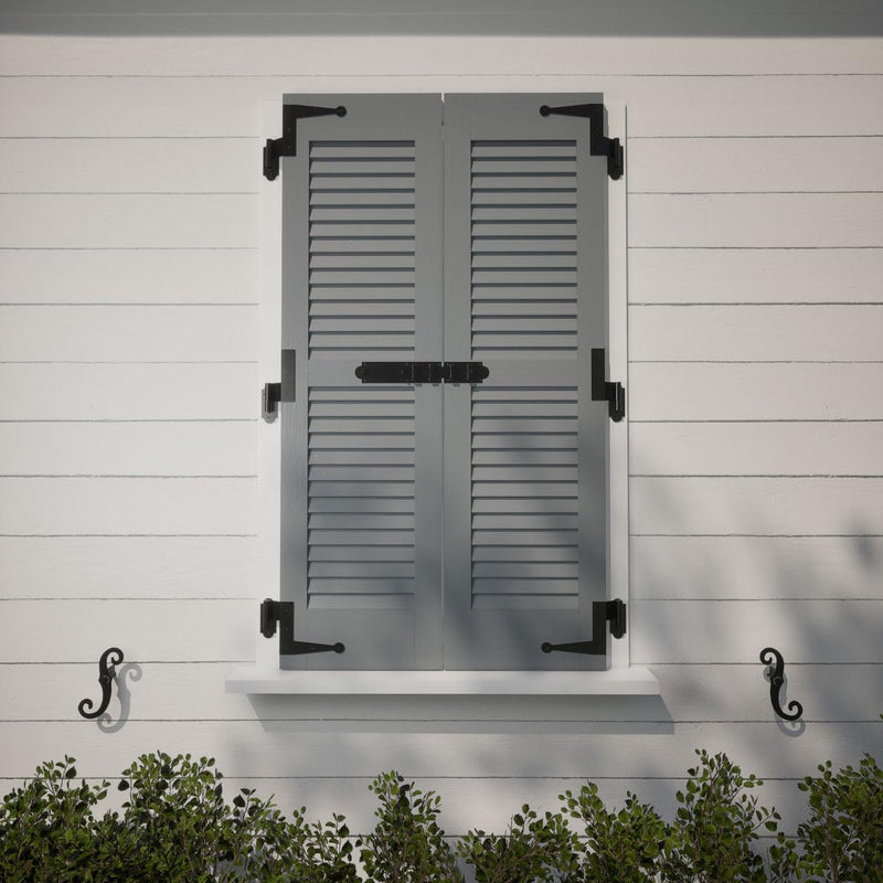 SteelTek L-Hinge with 1 1/2" Offset (Sold as Pair), 304 Stainless Steel, Powder Coated Black